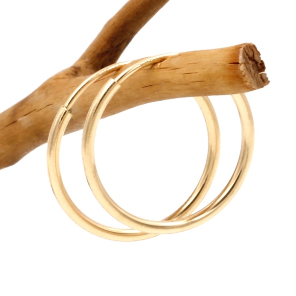 Endless Hoop Earrings 16mm/0.62" 14k GF - Picture 2 of 5